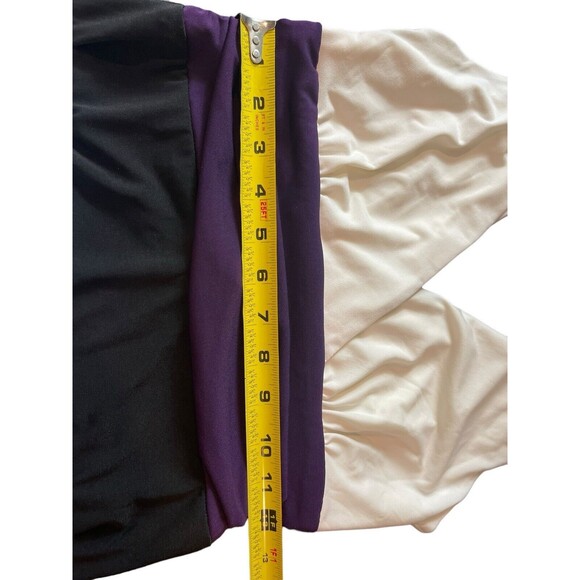 VTG 90s Bmoss Stretch Color Block V-neck A-line Sleeveless Dress S - Picture 6 of 11